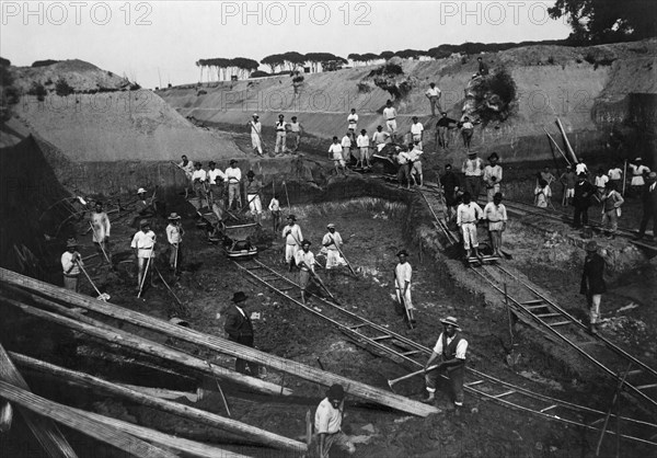 italie, toscane, coltano, travaux de bonification des terres, 1921