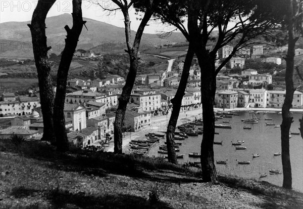 toscane, île d'elbe, vue de porto azzurro, 1940