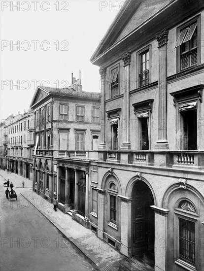 italie, lombardie, milan, via montenapoleone, 1900 1910