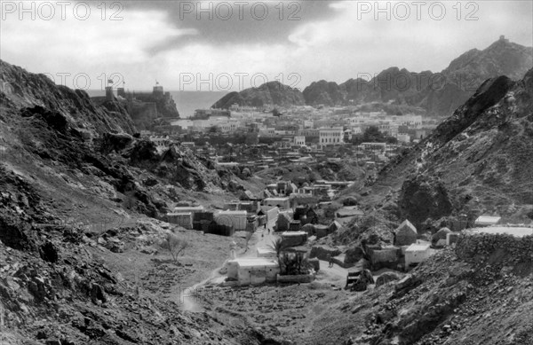 oman, mascate, vue de l'intérieur, 1920 1930