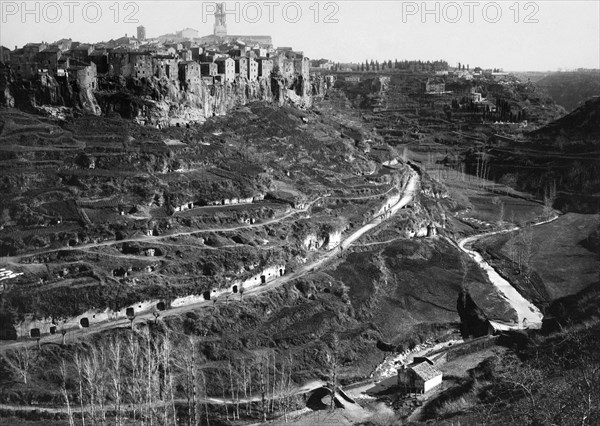 europe, italie, toscane, pitigliano, 1910 1920