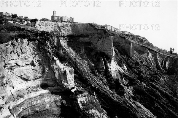 europe, italie, toscane, volterra, la balze avec vue sur san giusto, 1910 1920