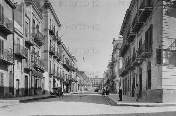 europe, italie, sicile, bagheria, vue du corso butera, 1934