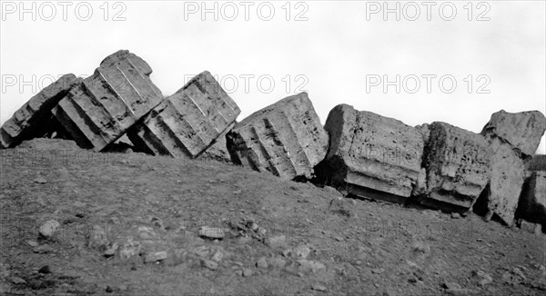 italie, sicile, selinunte, colonnes du temple de juno, 1900 1910