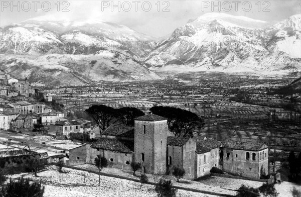 europe, italie, calabre, morano, vue de la ville, 1920 1930