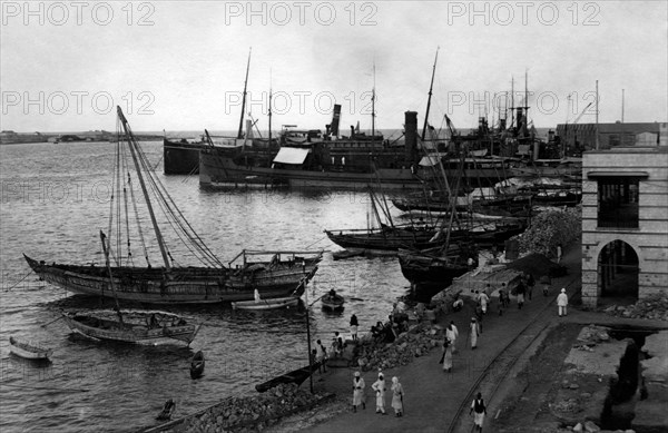 afrique, eritrea, massaua, le port, 1920