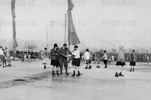 europa, italie, turin, patinoire, 1920 1930