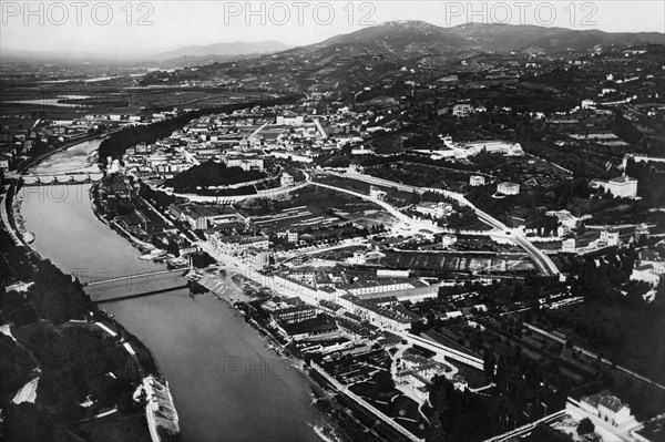 europa, italia, torino, panorama, 1910