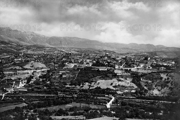 europe, italie, abruzzes, l'aquila, panorama, 1910