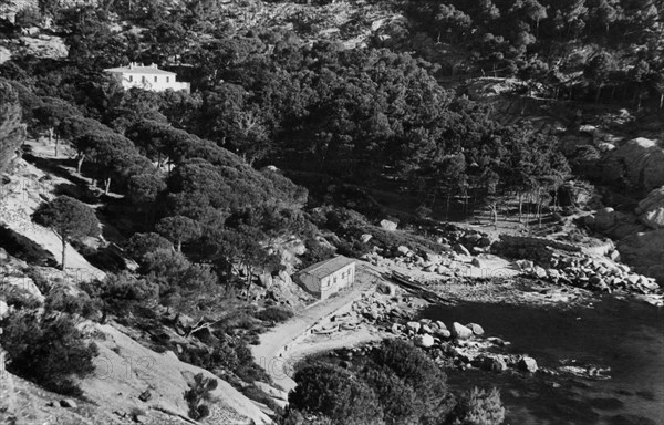 cala maestra, île d'elba, portoferraio, toscane, italie 1947