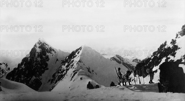 europe, italie, trentino alto adige, bolzano, alpines au refuge de hochforch, 1915 1918