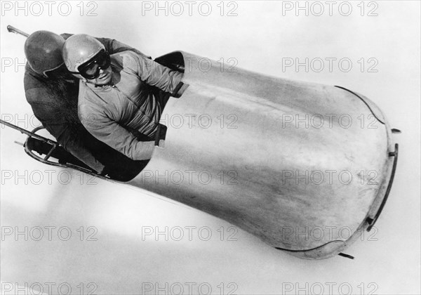 bobsleigh, couple monti-alverà à cortina, 1957