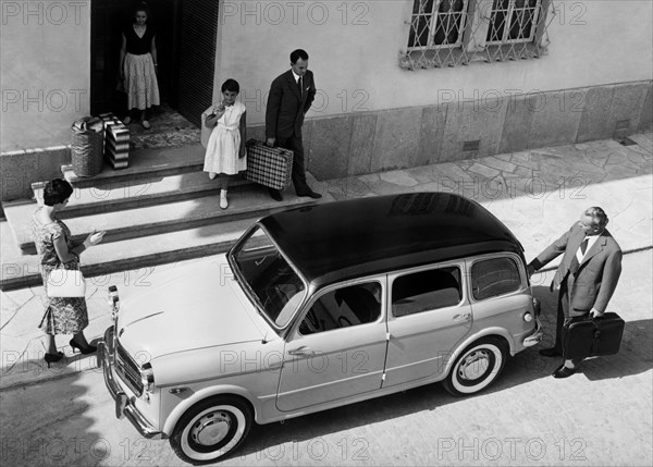 départ avec la fiat 1100 d, 1957