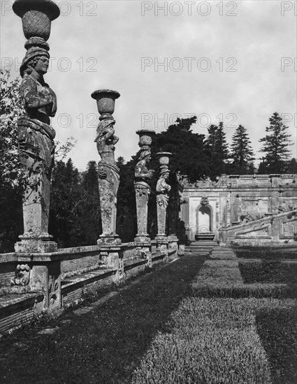 Caryatids. garden of villa farnese. caprarola. 1920