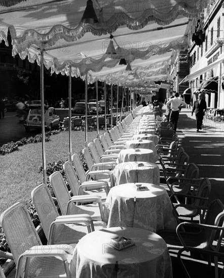 Italy. Rome. tables in Via Veneto. 1959