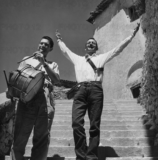 Italy. lazio. two pojani in poggio bustone. 1957