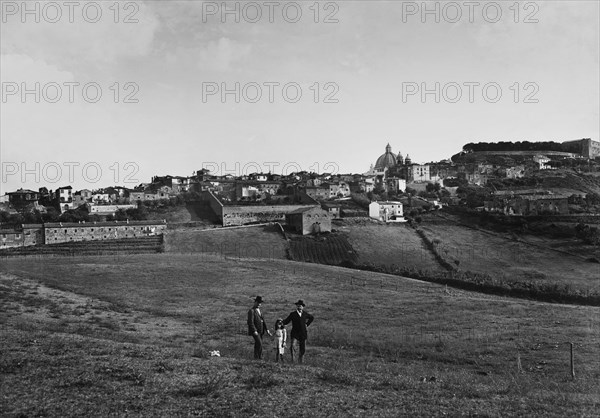 Italy. lazio. panorama of montefiascone. 1910