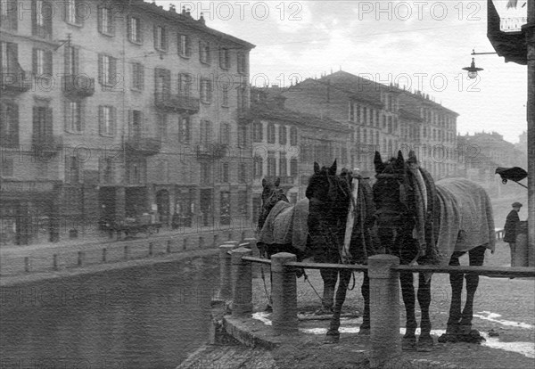 Italy. Lombardia. Milan. Naviglio Grande. 1920-1930