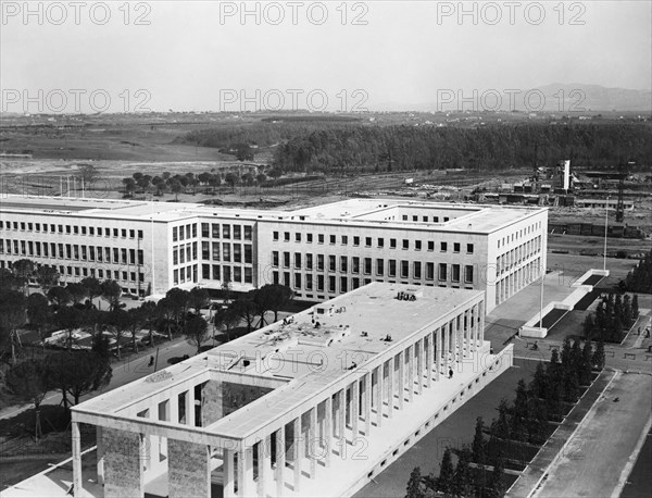 Italy. Rome. Completion Of The Palace Of The Universal Exhibition. 1940