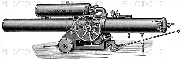 Schwarzkopf mine gun with an air tank.