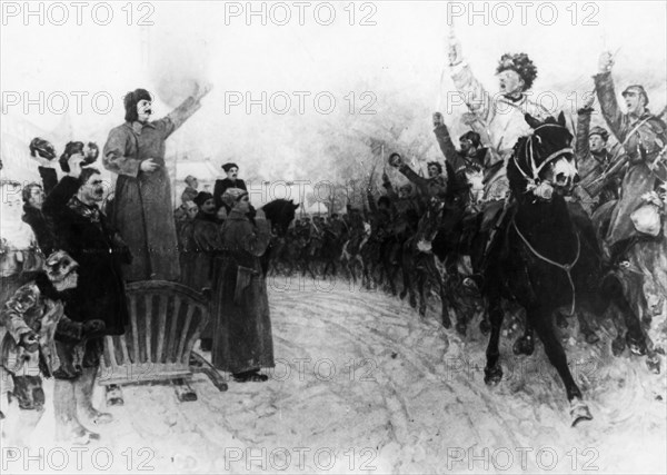 Joseph Stalin Greets Troops.