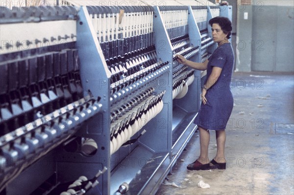 Woman worker in a textile factory, 70's