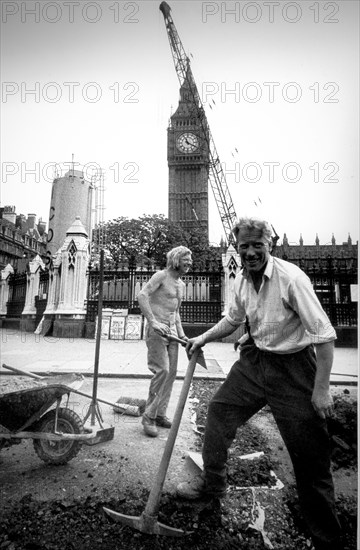 Building yard near westminster, london, uk, 70's