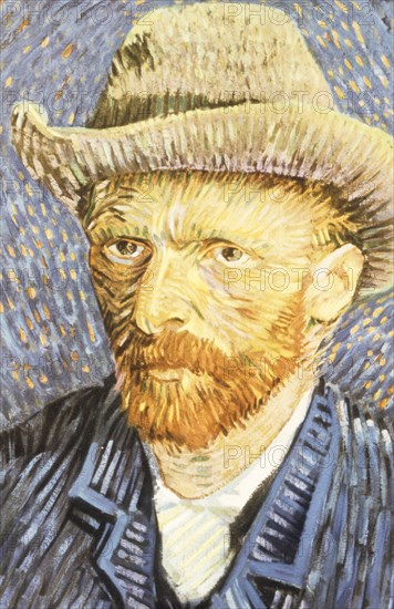 Self-portrait with grey felt hat, vincent van gogh, 1887