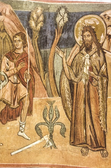 Saint John the Baptist preaches in the desert, life of St. John the Baptist, 13th century, baptistery, parma