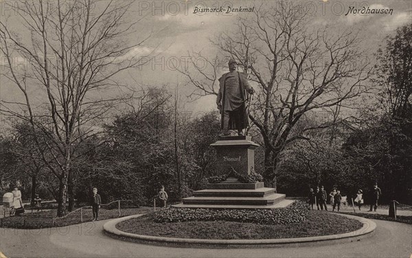 Bismarck monument of Nordhausen, Thuringia, Germany, view from ca 1910, digital reproduction of a public domain postcard.