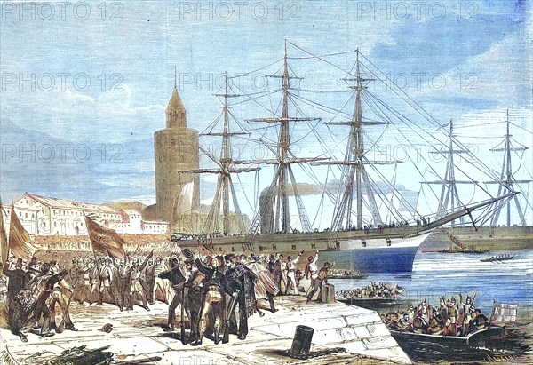 Docking of a ship and disembarkation of the crew