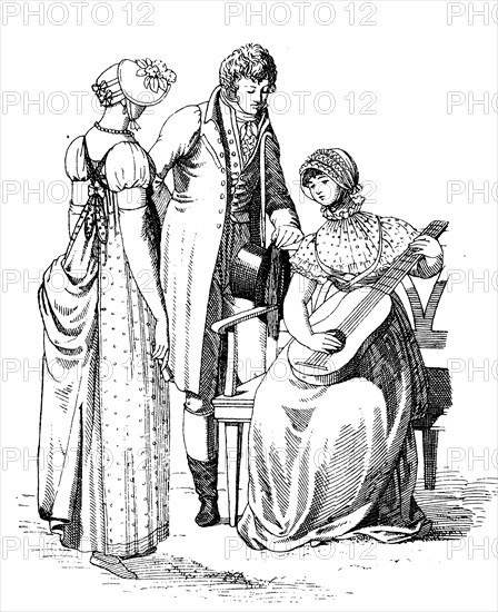 Man And Lady'S Fashion In The Year 1807