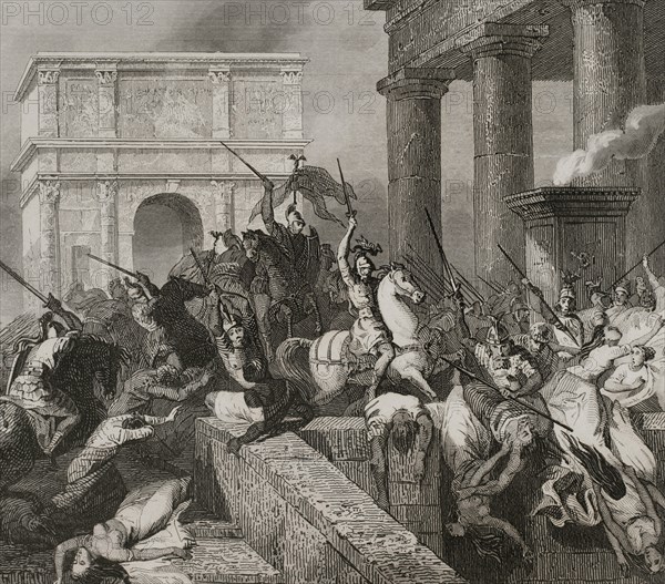 Sack of Rome by the Visigoths led by Alaric I in 410.