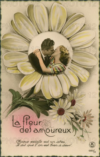 French Couples Postcard