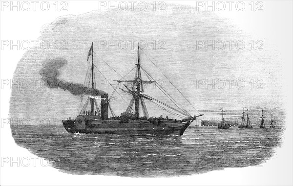 The Europa Steam Ship Leaving Kingstown With The 90th Regiment On Board.