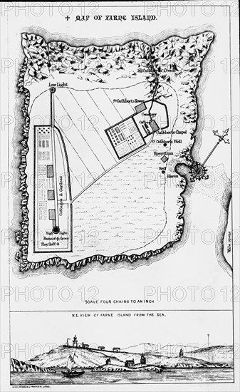 A map of the Farne Island.