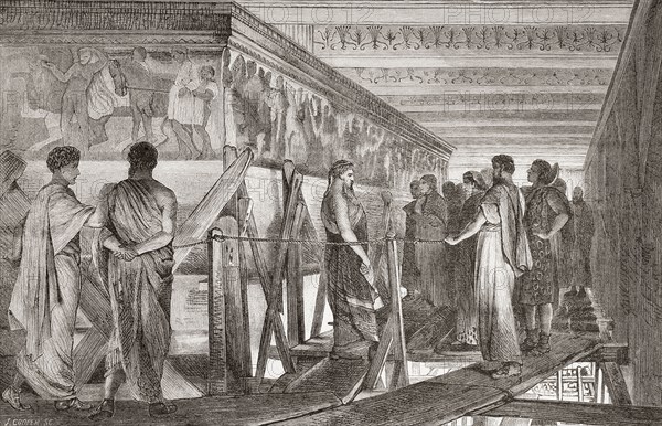 Phidias showing the frieze of the Parthenon to his friends.