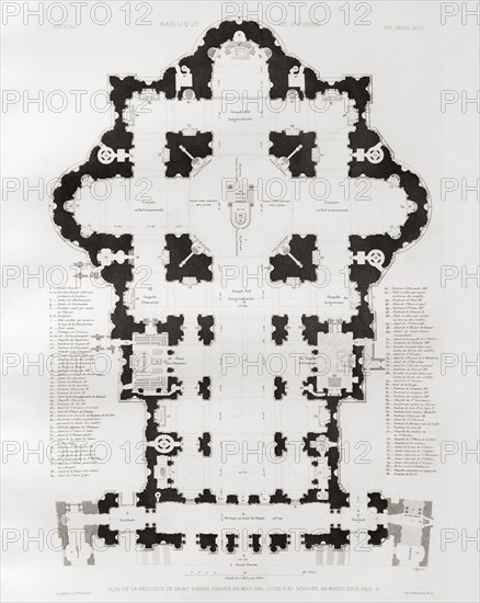 Ground plan of St. Peter's basilica.