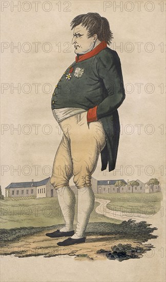 Caricature of Napoleon Bonaparte on St. Helena.