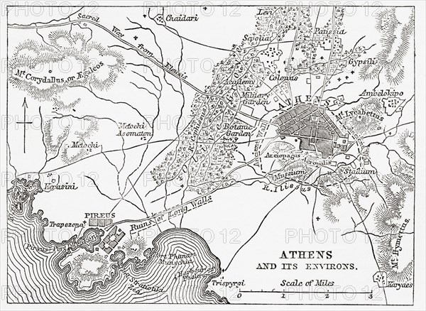 Map of Athens and Piraeus.