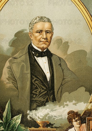 Francisco de Frías y Jaccott (1809-1877). 4th Count of Pozos Dulces. Cuban journalist, politician, agronomist and economist. Portrait. Illustration by Bielsa. Chromolithography. "Historia General de España" (General History of Spain), by Miguel Morayta. Volume IX. Madrid, 1896.