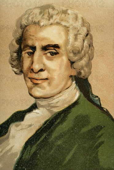 Friedrich Gottlieb Klopstock (1724-1803). German poet. Portrait. Chromolithography. ""Historia Universal"", by Cesar Cantu. Volume IX, 1881.