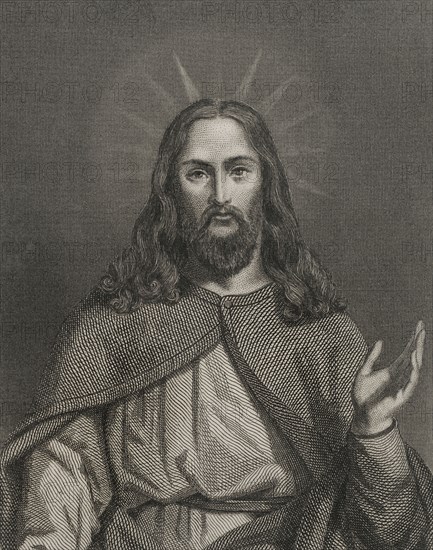 Jesus Christ. Engraving. "Historia Universal", by César Cantú. Volume II, 1854.