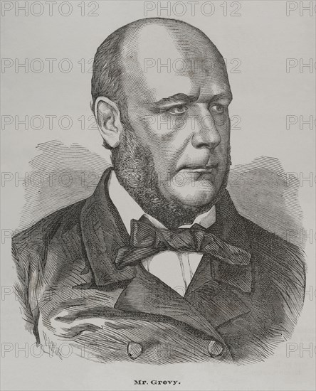 Jules Grevy (1807-1891). French lawyer and politician. Third president of the Third French Republic (1879-1887). Portrait. Engraving by Paris. ""Historia de la Guerra de Francia y Prusia"" (History of the War between France and Prussia). Volume II. Published in Barcelona, 1871.