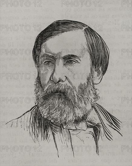 Charles Ferdinand Gambon (1820-1887). Notable French republican of the 19th century, democratic-socialist. Member of the 1848 Constituent Assembly, he took part in the Paris Commune and belonged to the International Workingmen's Association (called the First International, 1864-1876). Portrait. Engraving. ""Historia de la Guerra de Francia y Prusia"" (History of the War between France and Prussia). Volume II. Published in Barcelona, 1871.