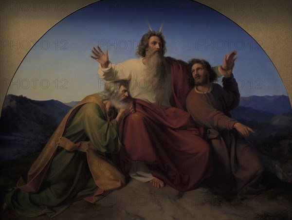 Alexander Heubel (1813-1847). Latvian painter. Moses, Aaron and Hur, 1837. Oil on canvas (66 x 86,5 cm). Latvian National Museum of Art. Riga, Latvia.