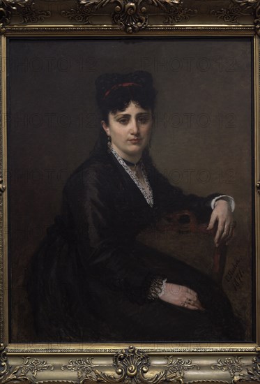 Karlis Huns (1831-1877). Baltic German painter. Portrait of a Woman, 1871. Oil on canvas (101 x 82 cm). Latvian National Museum of Art. Riga, Latvia.