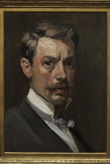 Janis Rozentals (1866-1916). Latvian painter. Self-portrait, ca. 1900. Oil on canvas and cardboard (43 x 34 cm). Latvian National Museum of Art. Riga, Latvia.