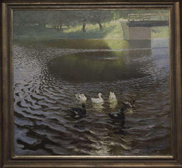 Janis Valters (Johann Walter) (1869-1932). Baltic German artist. Ducks, 1898. Oil on canvas (103 x 111 cm). Latvian National Museum of Art. Riga. Latvia.