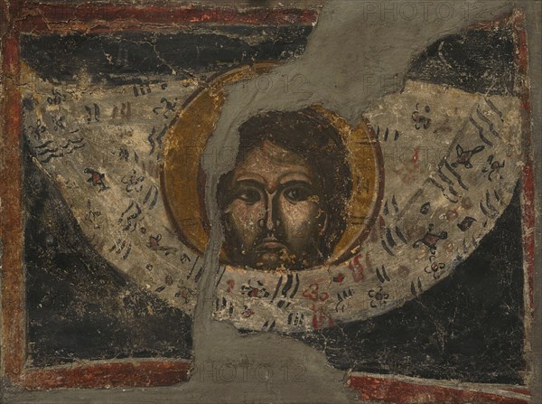 The Holy Face. Wall painting. From the Church of St. Nicholas. 16th century. Zhelezna, Montana region, Bulgaria. National Archeological Museum. Sofia. Bulgaria.